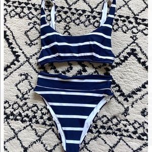 Aerie scoop neck & cheeky high waist swim suit